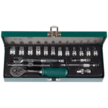 Набор торцовых головок KRAFTOOL &quot;INDUSTRIE QUALITAT&quot; (1/4&quot;) универсальный, Cr-V, металлический кейс, 18 предметов 27890-H18_z01 купить в Губкинске
