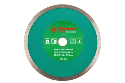 Круг алмазный HAMMER 206-223 ВD CG Ф200х25.4мм по керамограниту купить в Губкинске
