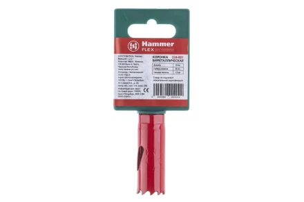 Коронка биметаллическая HAMMER Ф19х38мм 1/2"  BiMETALL (224-001) купить в Губкинске