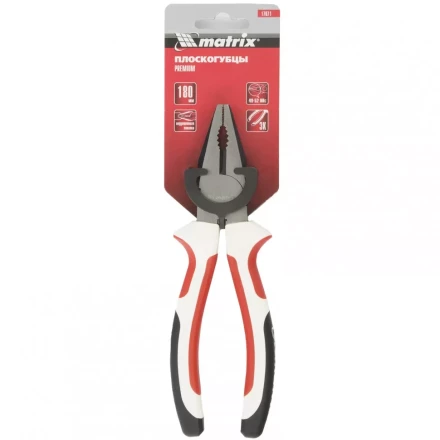 Плоскогубцы Premium 180 мм трехкомпонентные рукоятки MATRIX 17071 купить в Губкинске