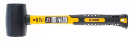 Киянка резиновая, 8 oz, черная резина, фибергласовая рукоятка// Denzel 7711175 купить в Губкинске