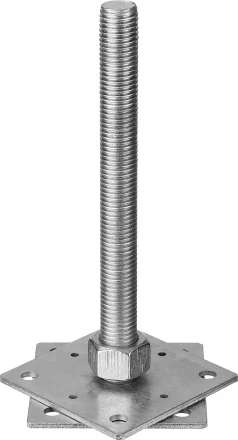 ЗУБР 110 x 110 x 250 мм x М24, цинк, анкерная регулировочная стойка (310266-110) купить в Губкинске