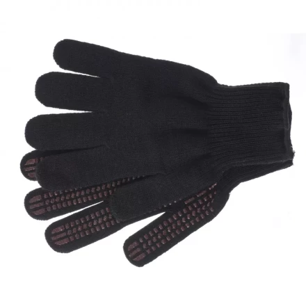 Перчатки трикотажные акрил ПВХ гель Протектор чёрные оверлок Сибртех Россия 68661 купить в Губкинске