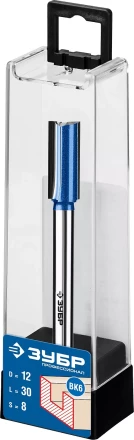 ЗУБР 12 x 30 мм, хвостовик 8 мм, фреза пазовая прямая с нижними подрезателями, Профессионал (28755-12-30) купить в Губкинске