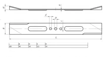 Нож для газонокосилки KRONWERK EGC-1000 320х45х2,5мм KRONWERK 96332 купить в Губкинске
