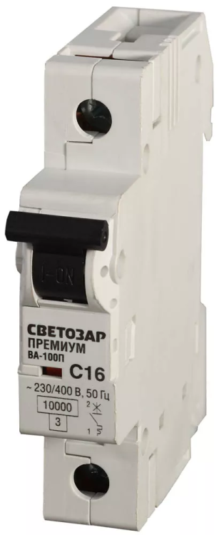 Выключатель автоматический СВЕТОЗАР "ПРЕМИУМ" 1-полюсный, 20 A, "C", откл. сп. 10 кА, 230 / 400 В SV-49031-20-C купить в Губкинске
