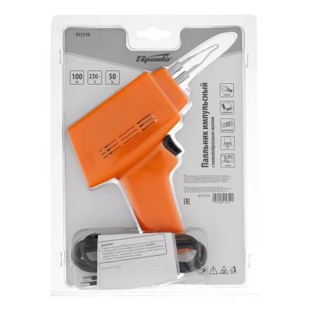 Паяльник импульсный с петлеобразным жалом, 100 Вт, 220 В Sparta 913110 купить в Губкинске