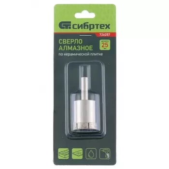 Сверло по стеклу и керамической плитке 18 х 50 мм цилиндр. хв. СИБРТЕХ 726187 купить в Губкинске