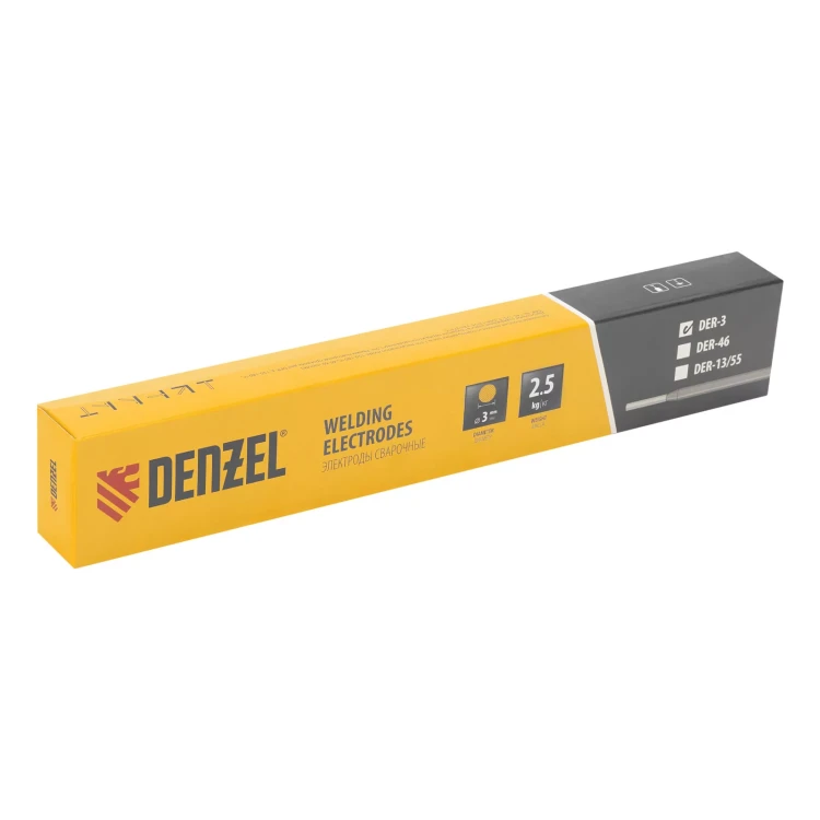 Электроды Denzel DER-3, диам. 3 мм, 2,5 кг., рутиловое покрытие 97503 купить в Губкинске