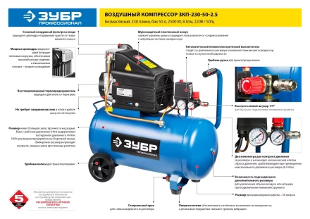 Компрессор воздушный ЗКП-230-50-2.5 серия ПРОФЕССИОНАЛ купить в Губкинске