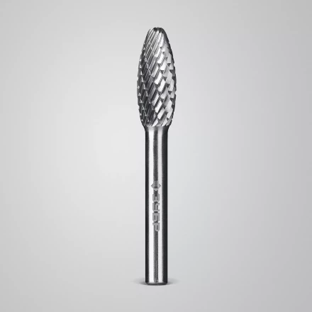 Зубр Твердосплавная борфреза H - пламя, 10 х 25 мм, радиус 2.0 мм (28807-10-25) купить в Губкинске