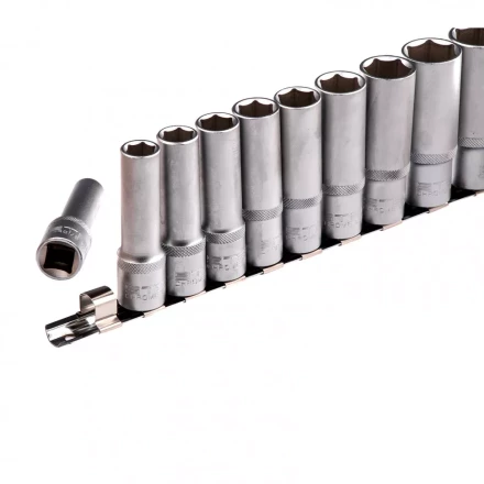 Набор удлиненных торцевых головок 1/2 шестигранные CrV 10 шт 10-22 мм Stels 13603 купить в Губкинске