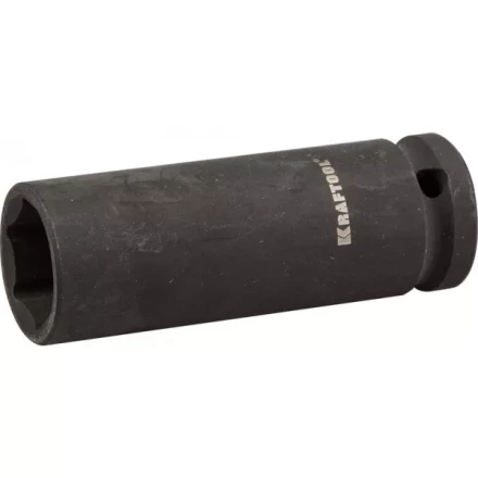 Торцовая головка KRAFTOOL &quot;INDUSTRIE QUALITAT&quot; ударная, удлиненная (1/2&quot;), FLANK, Cr-Mo, фосфатированная, 19 мм 27942-19_z01 купить в Губкинске