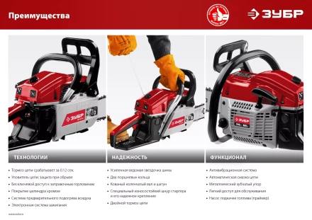 Бензопила ПБЦ-М52-45 серия МАСТЕР купить в Губкинске