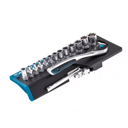 Набор торцевых головок трещотка 120 зубьев 36 предметов 1/4" CrV Gross 14142 купить в Губкинске