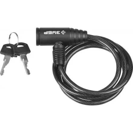 Замок ЗУБР &quot;СТАНДАРТ&quot;, тросовый, 2 ключа в комплекте, длина троса 950мм, d 6мм 37269-95 купить в Губкинске