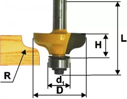 Фреза кром. калевочная ф318х127мм R48мм хв. 8мм 46264