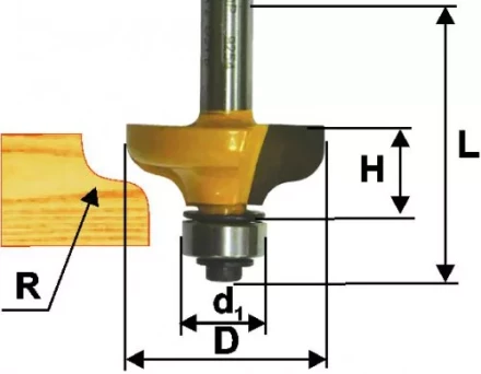 Фреза кром. калевочная ф318х127мм R48мм хв. 8мм 46264 купить в Губкинске