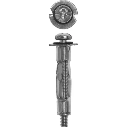 Анкер ЗУБР для пустотелых конструкций оцинкованный, с винтом PH2&amp;SL, М4х21х5мм, ТФ2, 300шт 4-302472-04-020 купить в Губкинске