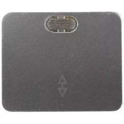 Выключатель СВЕТОЗАР "ГАММА" проходной, с подсветкой, одноклав., без вставки и рамки, цвет светло-серый металлик, 10A SV-54138-SM