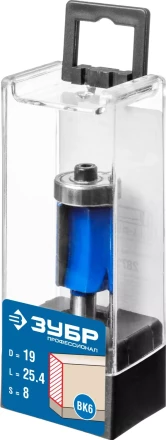 ЗУБР 19 x 25.4 мм, хвостовик 8 мм, фреза кромочная с нижним подшипником, Профессионал (28727-19-25.4) купить в Губкинске
