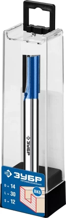 ЗУБР 14 x 30 мм, хвостовик 12 мм, фреза пазовая прямая с нижними подрезателями, Профессионал (28755-14-30) купить в Губкинске