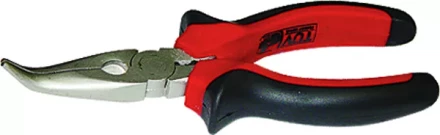 Длинногубцы NICKEL 180 мм изогнутые никелированные двухкомпонентные рукоятки MATRIX 17422 купить в Губкинске