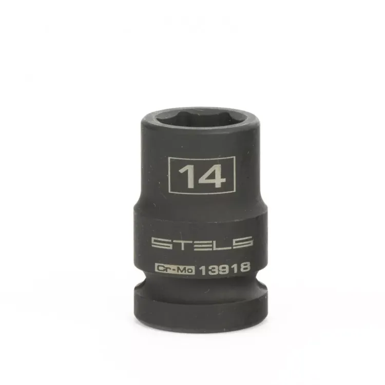 Головка ударная шестигранная 14 мм 1/2" CrMo  Stels 13918 купить в Губкинске