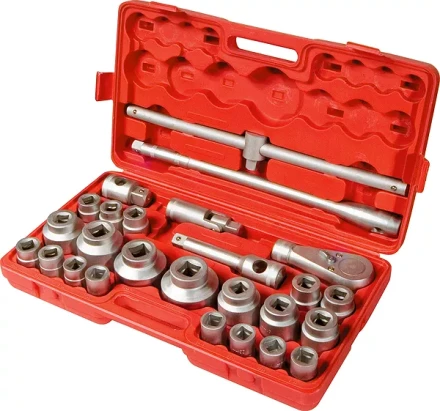 Набор торцевых головок квадратных 3/4–1, головки 21 х 65 мм 26 предметов в пластиковом боксе MATRIX 13539 купить в Губкинске