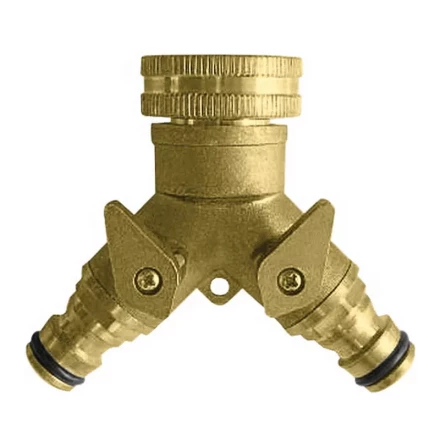 Распределитель латунный 2-х канальный G 1/2&quot; G 3/4&quot;  Кратон 5 01 04 059 купить в Губкинске
