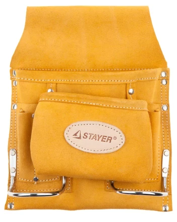 Сумка поясная STAYER PROFESSIONAL для инструментов, кожаная, 8 карманов, 2 скобы 38515 купить в Губкинске