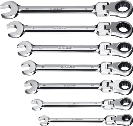 Наборы трещоточных комбинированных ключей шарнирных серия ПРОФЕССИОНАЛ купить в Губкинске