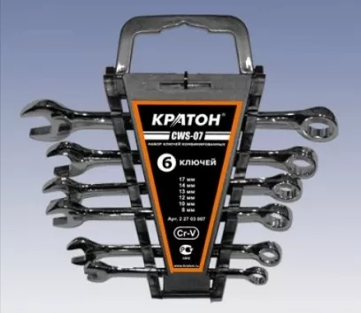 Набор ключей комбинированных Кратон CWS-07 6 пр. 2 27 03 007 купить в Губкинске