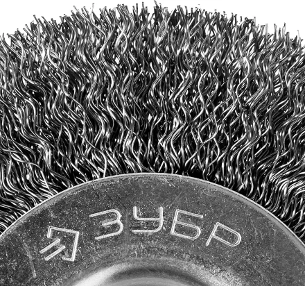 ЗУБР &quot;ПРОФЕССИОНАЛ&quot;. Щетка дисковая для точильно-шлифовального станка, витая стальная проволока 0,3мм, 100х12,7мм 35185-100_z02 купить в Губкинске