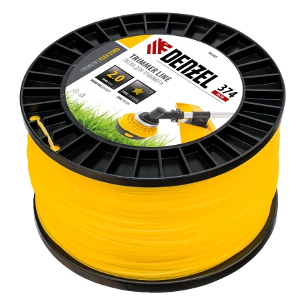 Леска для триммера звезда, 2,0мм х 374м, на DIN катушке FLEX CORD,  Denzel 96285 купить в Губкинске