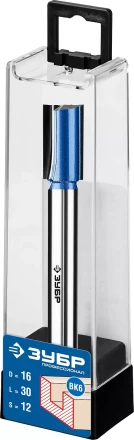 ЗУБР 16 x 30 мм, хвостовик 12 мм, фреза пазовая прямая с нижними подрезателями, Профессионал (28755-16-30) купить в Губкинске