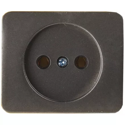 Розетка СВЕТОЗАР &quot;ГАММА&quot; без заземления, одинарная, без вставки и рамки, цвет темно-серый металлик, 16А/~250В SV-54100-DM купить в Губкинске