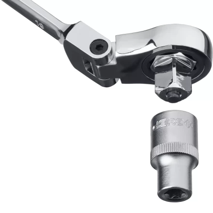 Наборы трещоточных комбинированных ключей шарнирных с адаптерами серия ПРОФЕССИОНАЛ купить в Губкинске