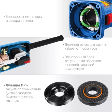 ЗУБР 1100 Вт, d125 мм, УШМ, регулировка оборотов, Профессионал (УШМ-П125-1100 Э) купить в Губкинске