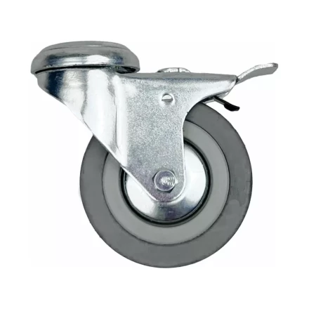 Аппаратное поворотное колесо с тормозом под болт HITCH 120*26 резина серая SChgb55 (SZ084856) купить в Губкинске