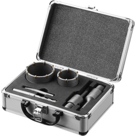 ЗУБР d 50, 68 мм, Alu кейс, набор коронок по бетону с оснасткой, Профессионал (29185-H2-1) купить в Губкинске