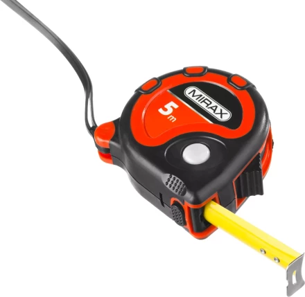 Рулетка MIRAX, 3 стопора, двухкомпонентный пластиковый корпус, 5мх19мм 34013-05-19 купить в Губкинске