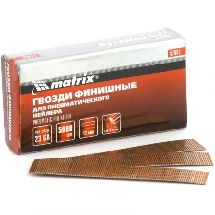 Гвозди финишные шпильки 23GA для пн. нейлера финишного диам. 0,64 мм длина -15 мм,5000 шт MATRIX 57671 купить в Губкинске