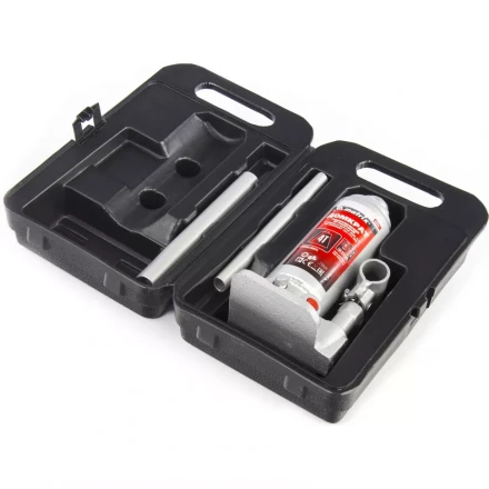 Домкрат гидравлический бутылочный 4 т h подъема 194–372 мм в пласт. кейсе MTX 507549 купить в Губкинске