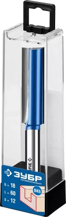 ЗУБР 18 x 60 мм, хвостовик 12 мм, фреза пазовая прямая с нижними подрезателями, Профессионал (28755-18-60) купить в Губкинске