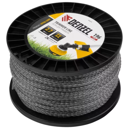 Леска для триммера двухкомпонентная витой квадрат, 2,7мм х 196м, на DIN катушке EXTRA CORD// Denzel 96824 купить в Губкинске