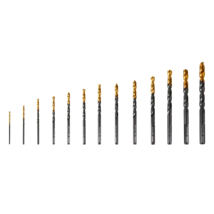 Набор сверл по металлу, 1,5-6,5 мм, HSS-Tin, Golden Tip, 13 шт Denzel 72318 купить в Губкинске