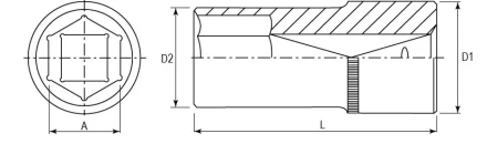 Головка торцевая глубокая 1/2&quot;DR 23 мм S04HD4123 Jonnesway 47246 купить в Губкинске