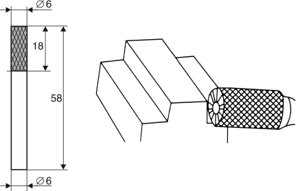 Борфреза Цилиндрическая c режущей кромкой B 6х6 Энкор 21702 купить в Губкинске