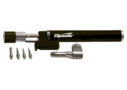 Горелка газовая тип &quot;Карандаш&quot; c пьезоподжигом + 4 насадки для пайки 200 мм SPARTA 914325 купить в Губкинске